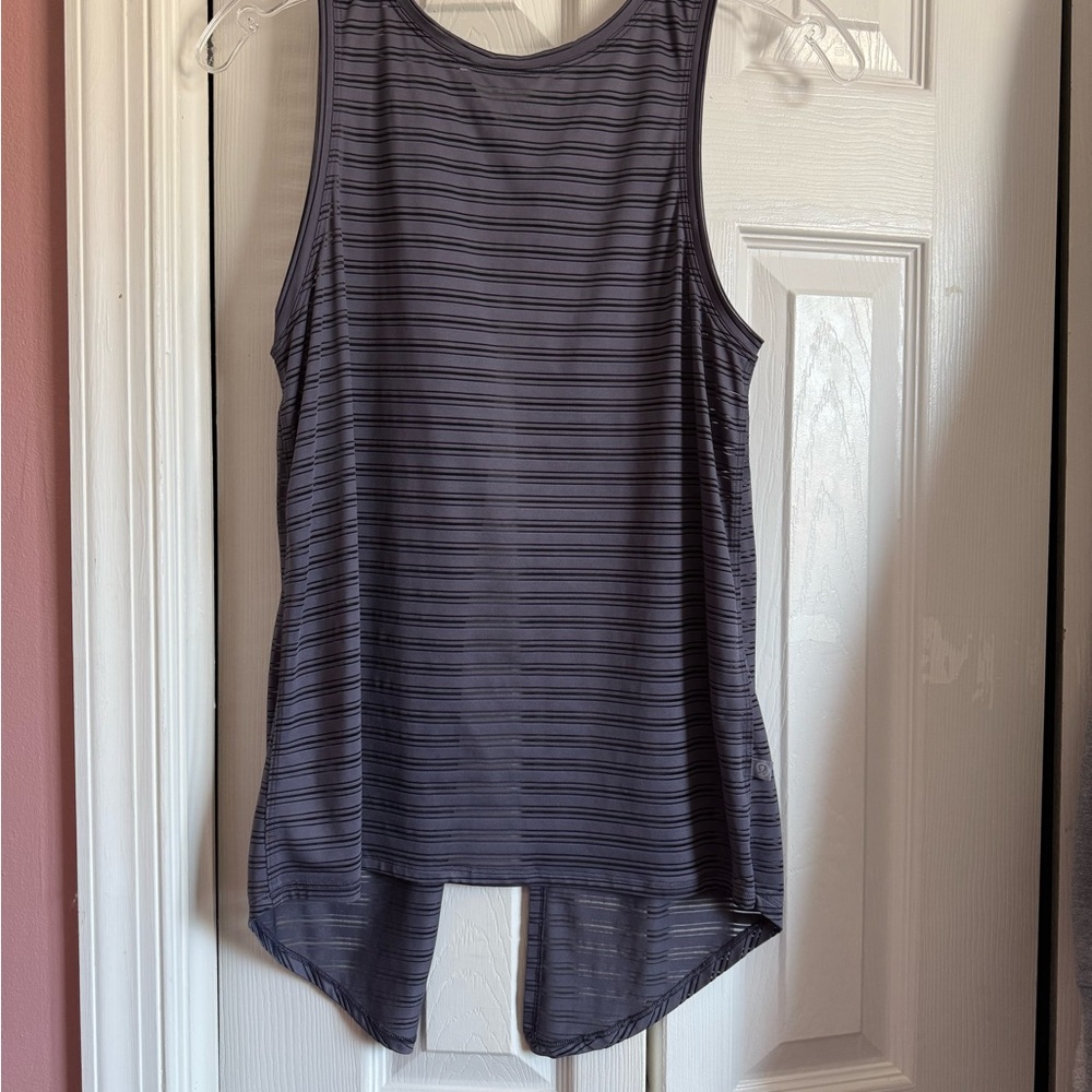 Lululemon Athletica gray Striped Tank Top